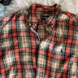 Ralph Lauren Red and Blue Plaid Casual Button Down Shirt